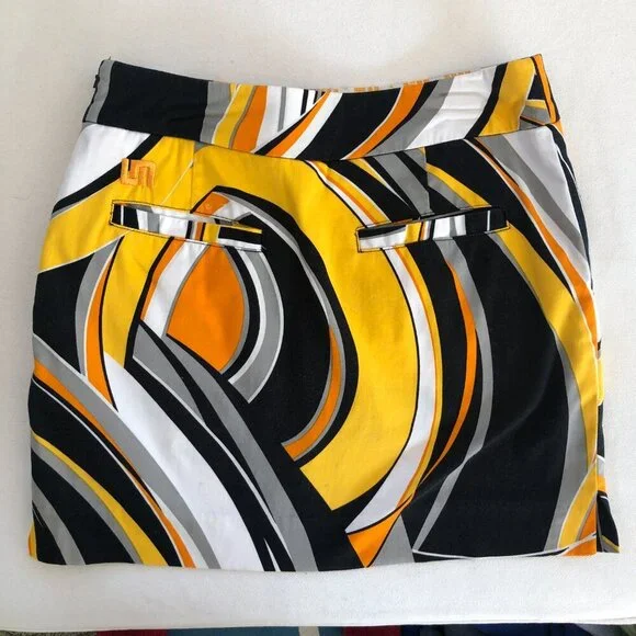 Loudmouth Yellow Swirl Skort Size 0 Golf Tennis - Picture 5 of 7